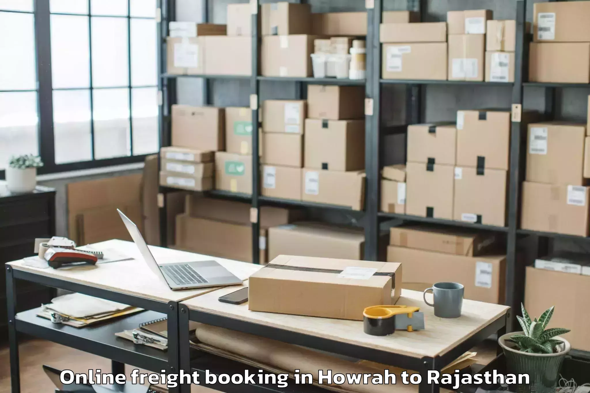 Efficient Howrah to Bayana Online Freight Booking